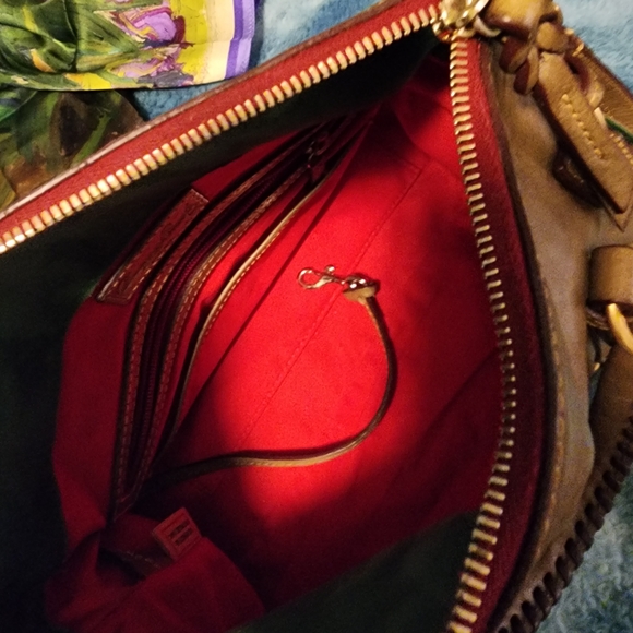 Dooney & Bourke Florentine Leather Satchel In Olive Green - Picture 10 of 13